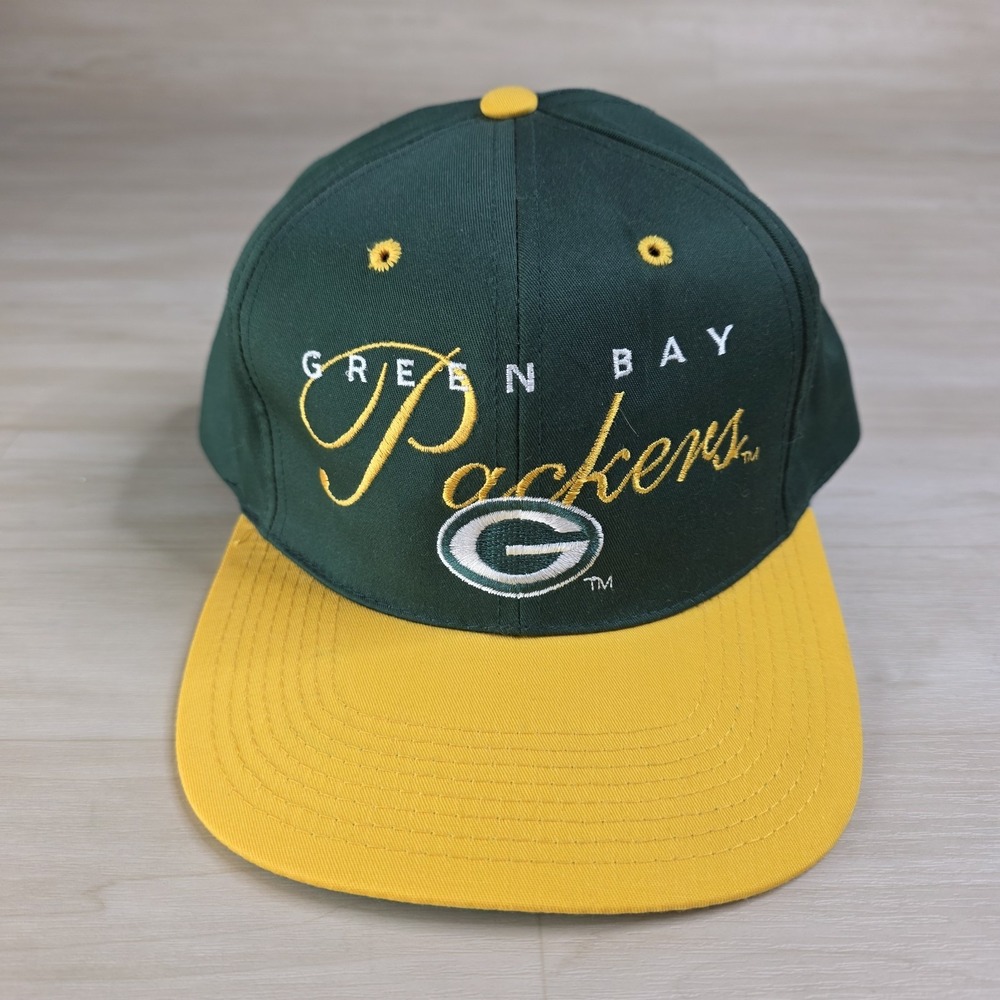 Vintage Green Bay Packers Drew Pearson‎ Snapback Hat Script Spell Out Logo
